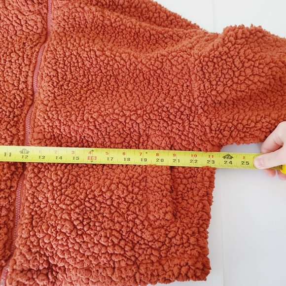 UO ME JANE Burnt Orange Fleece Teddy Bomber Jacket - Picture 8 of 10